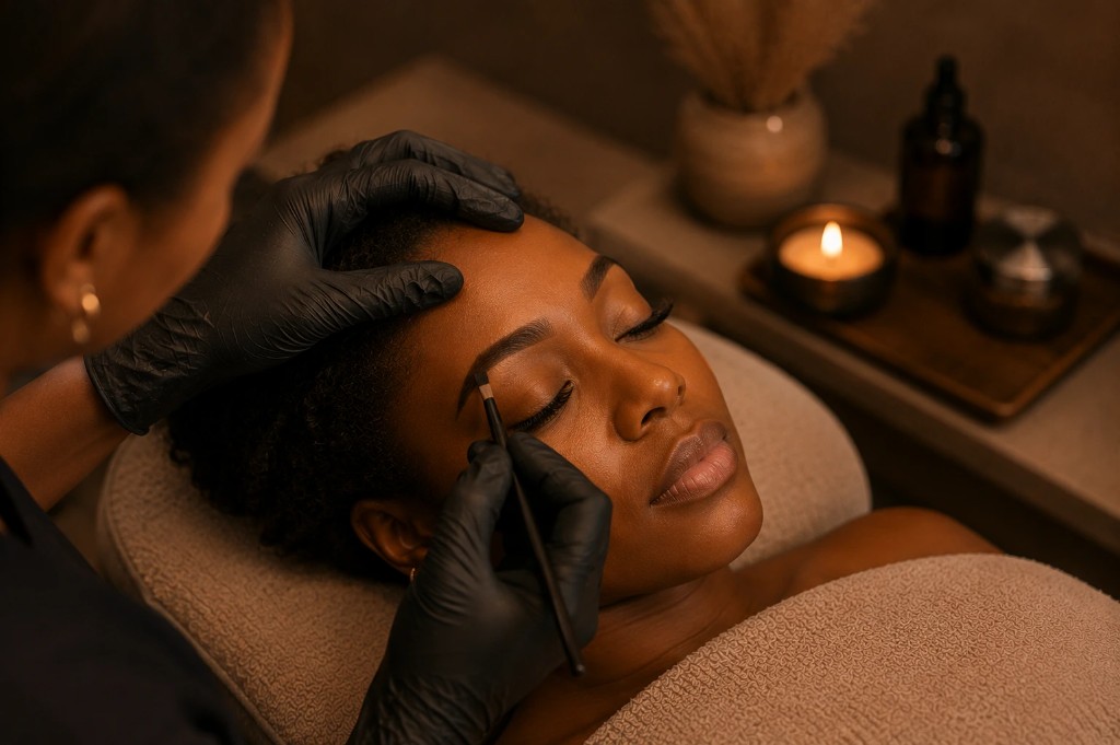 Brow shaping and treatments at Gena Beautique Bar