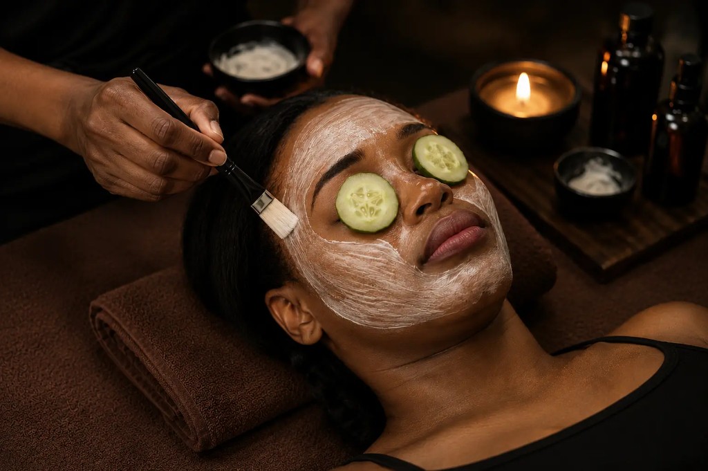 Facial treatment at Gena Beautique Bar