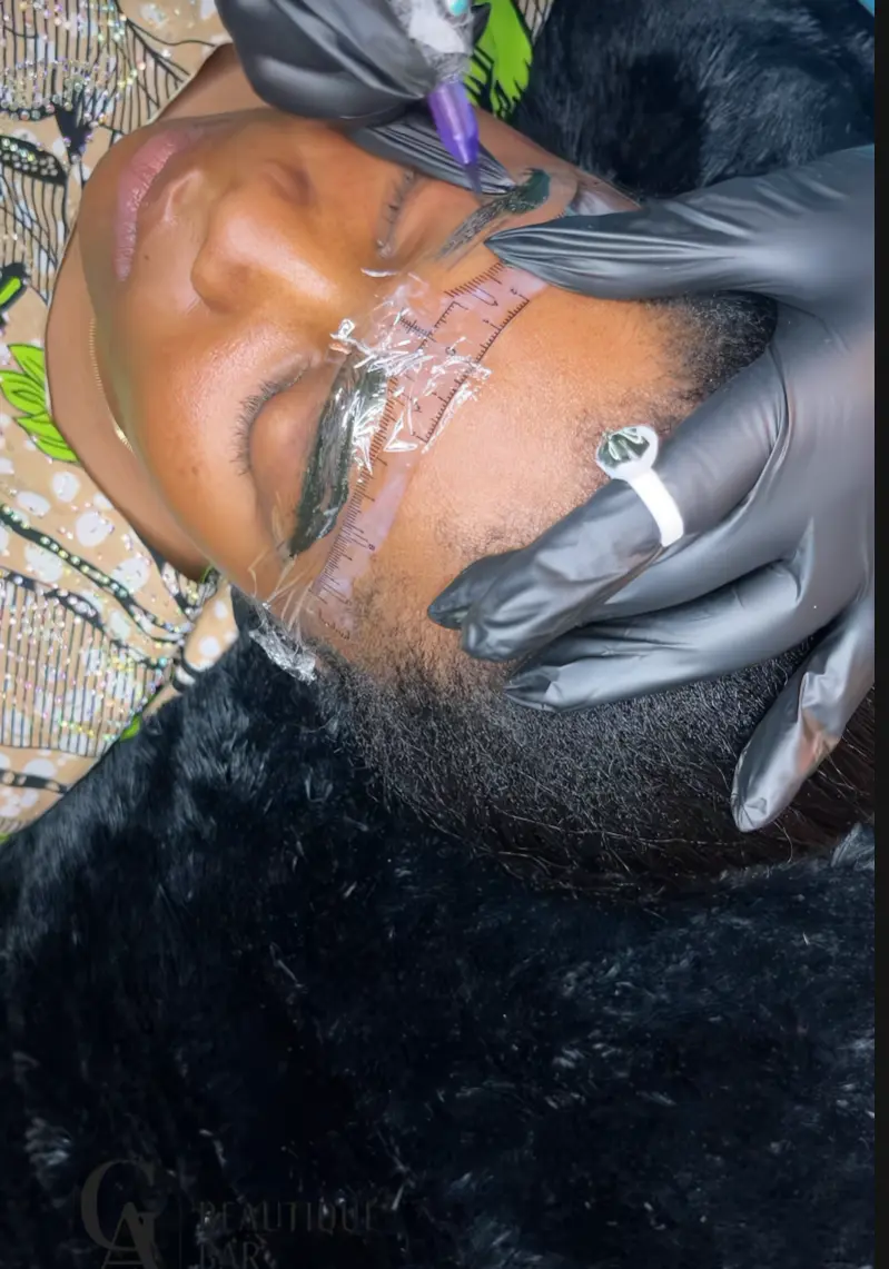 Microblading in progress